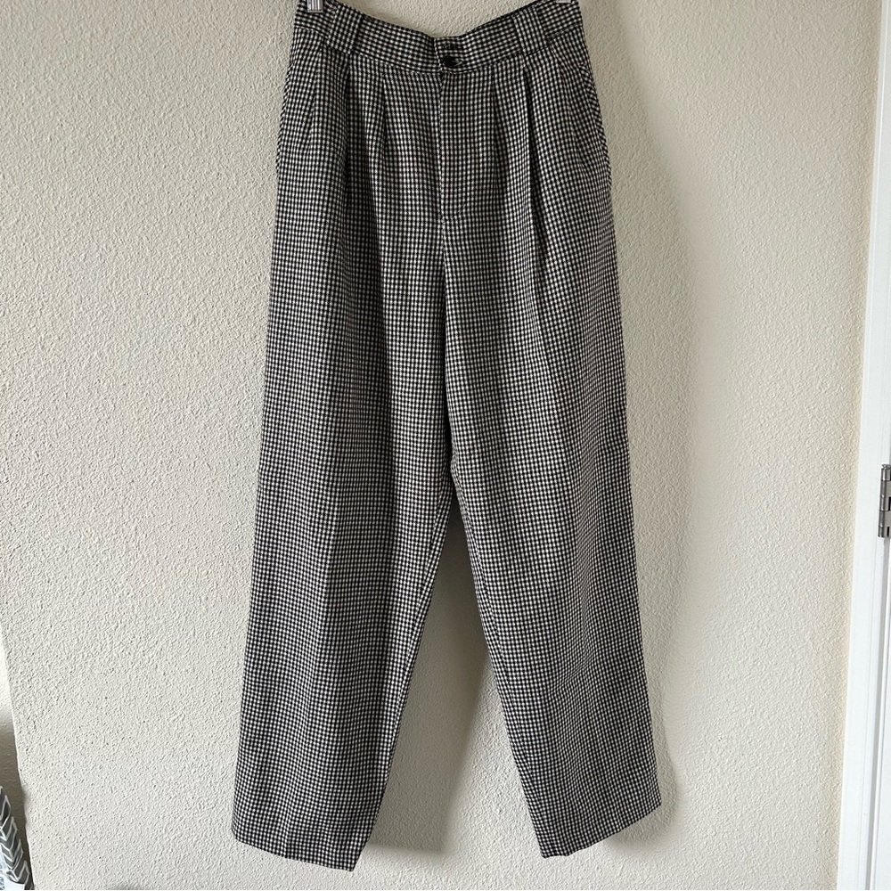 VTG Collectable Gold Giorgio Sant Angelo Pure Wool Trousers Sz 8 Houndstooth